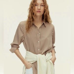 Striped Brown and White Women's Top NWT